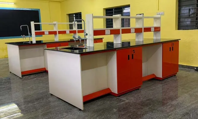 Perambalur School chemistry lab table