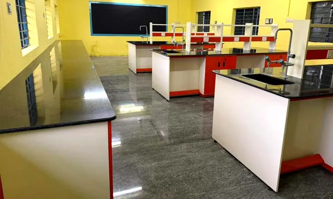 Perambalur School chemistry lab table
